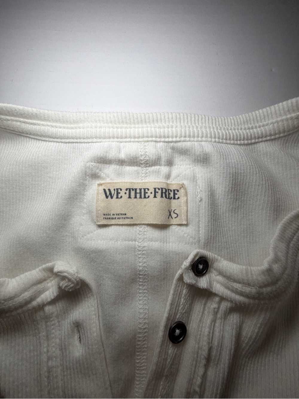 We The Free Cream Long-Sleeve Henley with Button Placket Free People - Picture 2 of 5